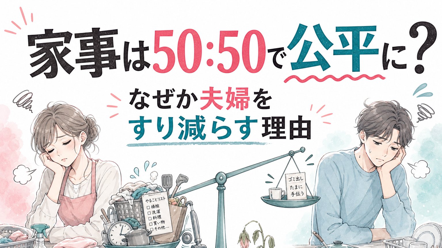 「家事は50:50で公平に」が、なぜか夫婦をすり減らす理由