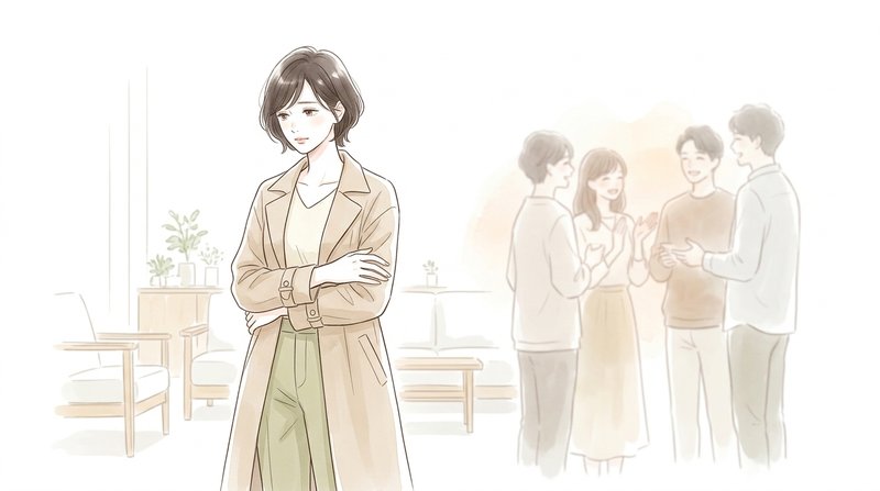 たくさんのものを一人で抱え込んで、頑張りすぎている女性のイラスト