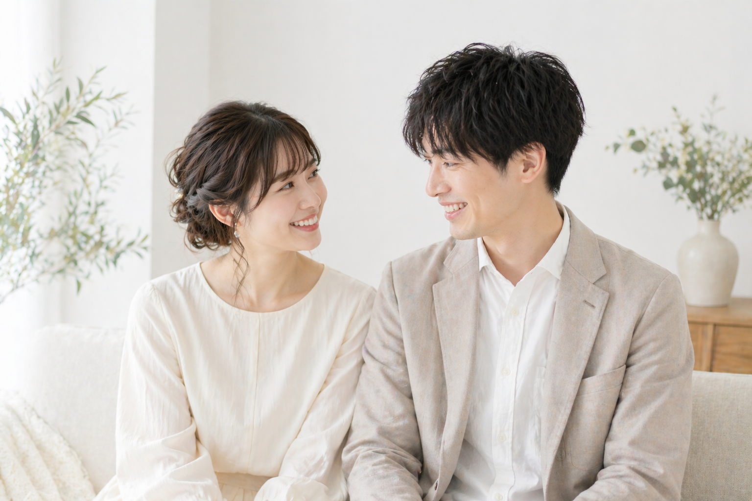 信頼で結ばれた二人の自然な笑顔